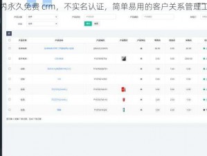 国内永久免费 crm，不实名认证，简单易用的客户关系管理工具