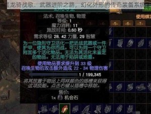 《龙骑战歌：武器进阶之路，幻化外形的传奇装备系统》