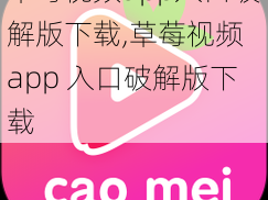 草莓视频app入口破解版下载,草莓视频 app 入口破解版下载