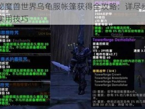 揭秘魔兽世界乌龟服帐篷获得全攻略：详尽步骤与实用技巧