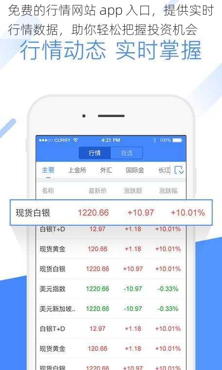 免费的行情网站 app 入口，提供实时行情数据，助你轻松把握投资机会