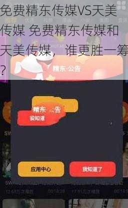 免费精东传媒VS天美传媒 免费精东传媒和天美传媒，谁更胜一筹？