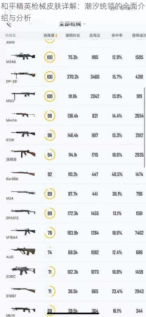 和平精英枪械皮肤详解：潮汐统领的全面介绍与分析