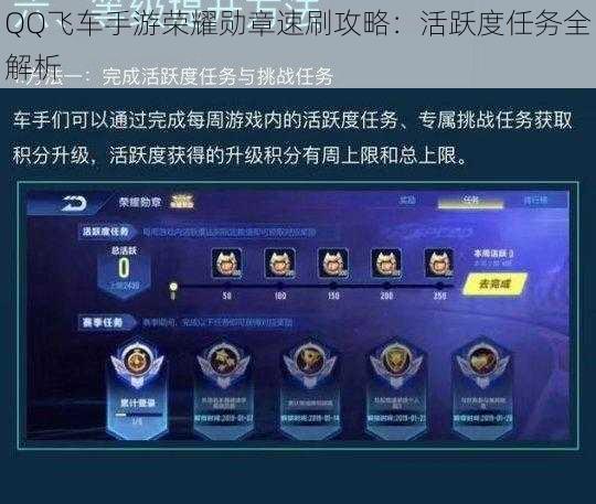QQ飞车手游荣耀勋章速刷攻略：活跃度任务全解析