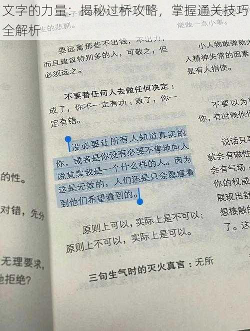 文字的力量：揭秘过桥攻略，掌握通关技巧全解析