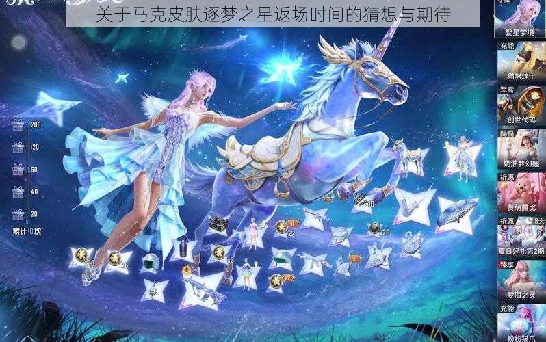 关于马克皮肤逐梦之星返场时间的猜想与期待