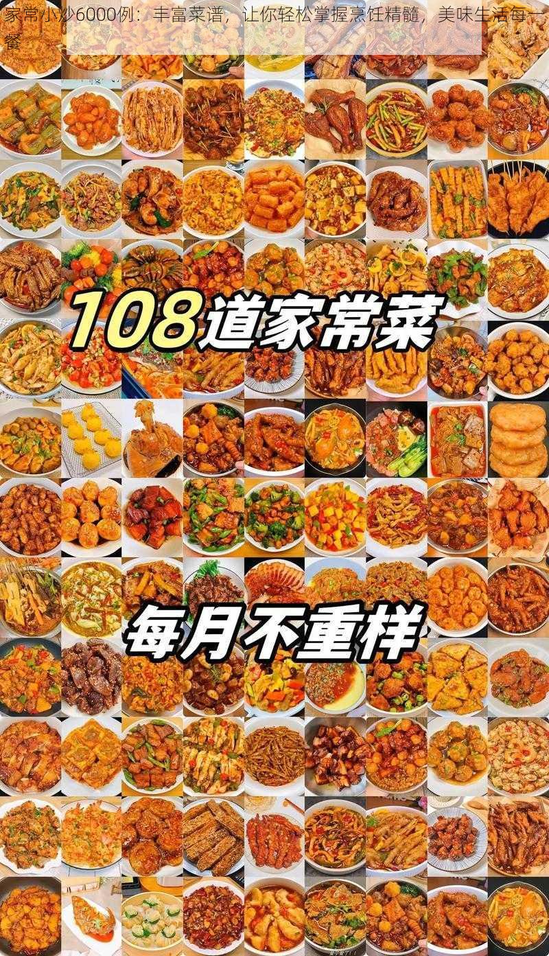 家常小炒6000例：丰富菜谱，让你轻松掌握烹饪精髓，美味生活每一餐